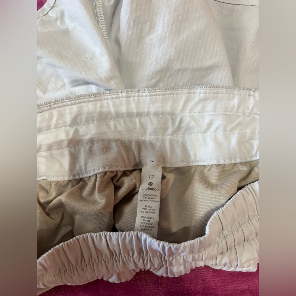 Lululemon White Sports “track” shorts